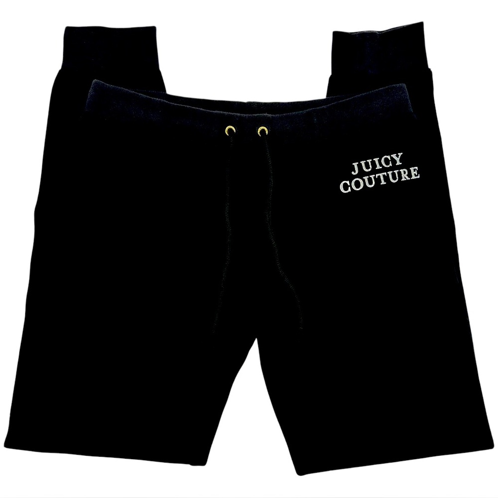 BY JUICY COUTURE BLACK VELOUR JOGGERS! PERFECT FOR LOUNGING OR RUNNING ERRANDS!